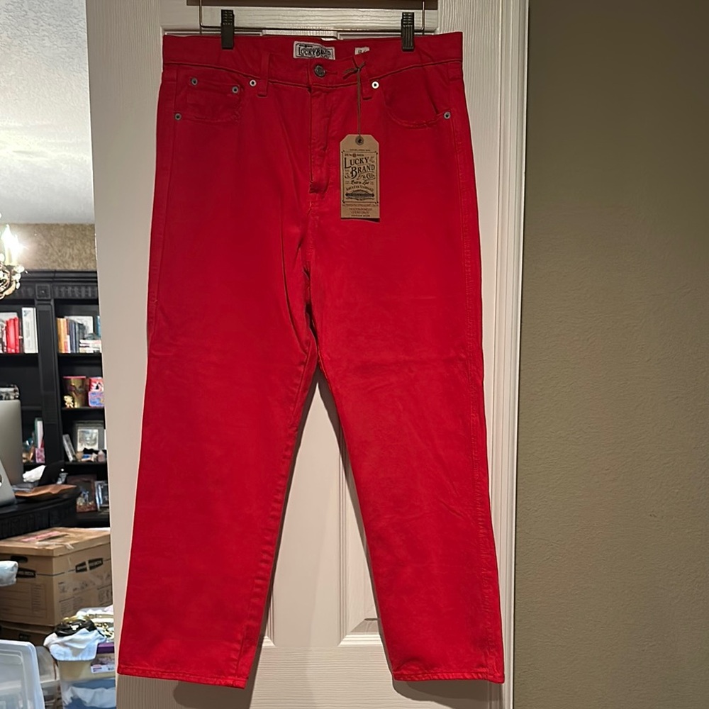 Lucky Brand Vintage Muse Red straight crop Jeans size 31